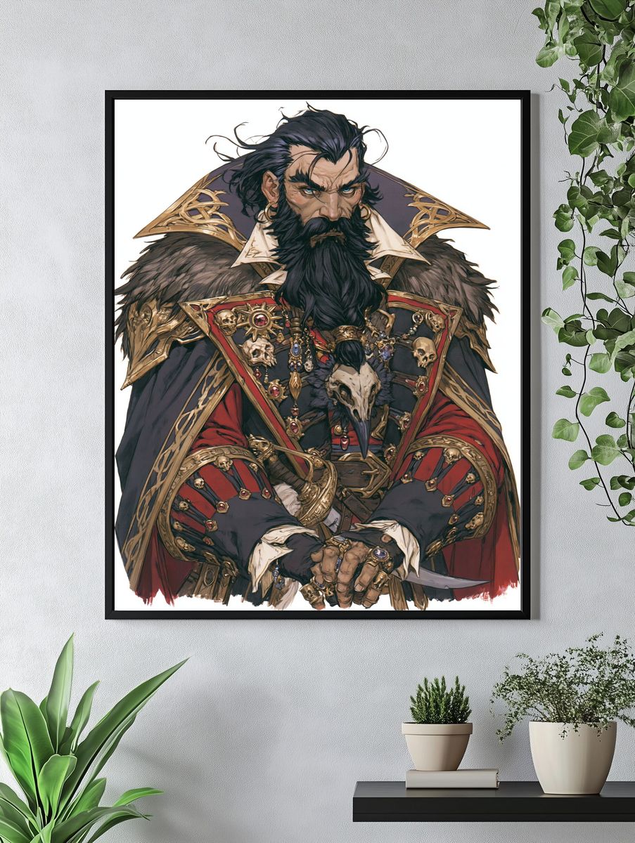 Dark Fantasy Noble Portrait Poster. — room view 4