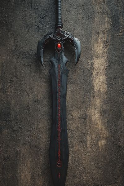 Dark Fantasy Sword Illustration Poster. poster