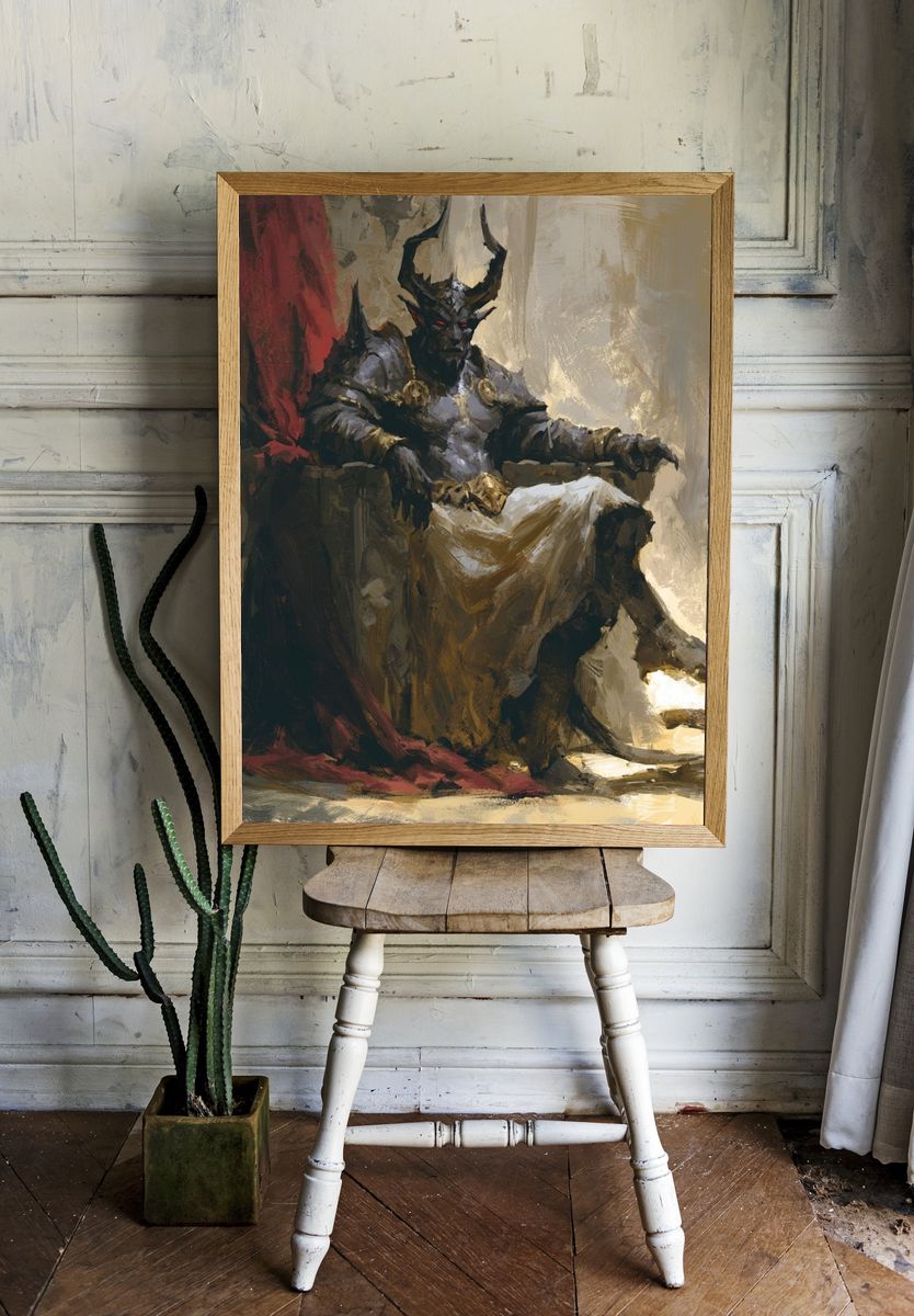 Horned Dark Fantasy Throne Print. — room view 1