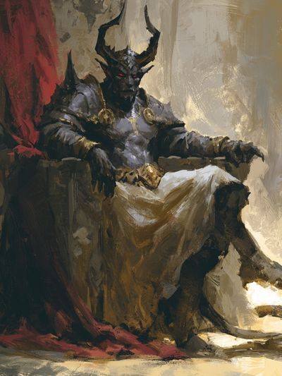 Horned Dark Fantasy Throne Print. poster print