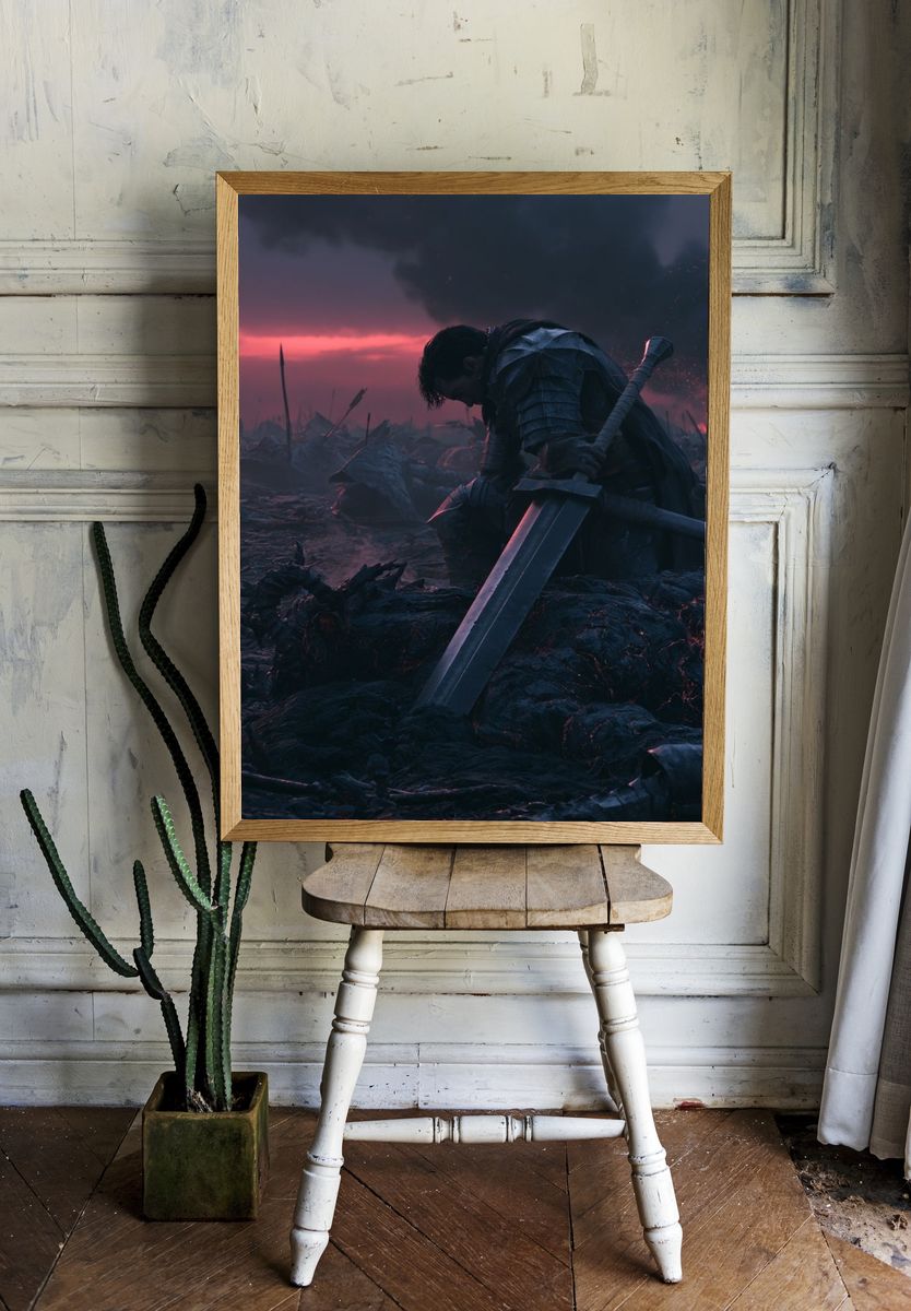 Dark Fantasy Warrior Poster. room preview