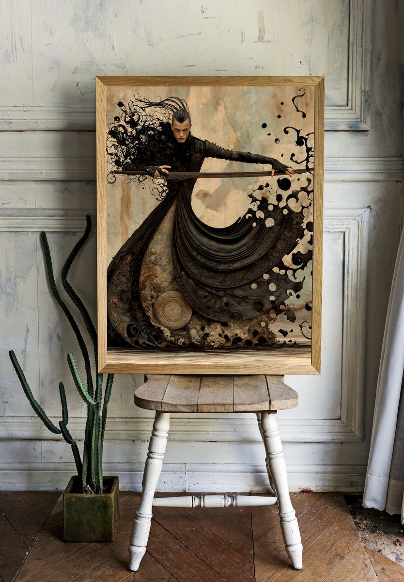 Dark Fantasy Warrior Print. — room view 1