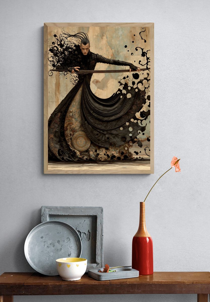 Dark Fantasy Warrior Print. — room view 3