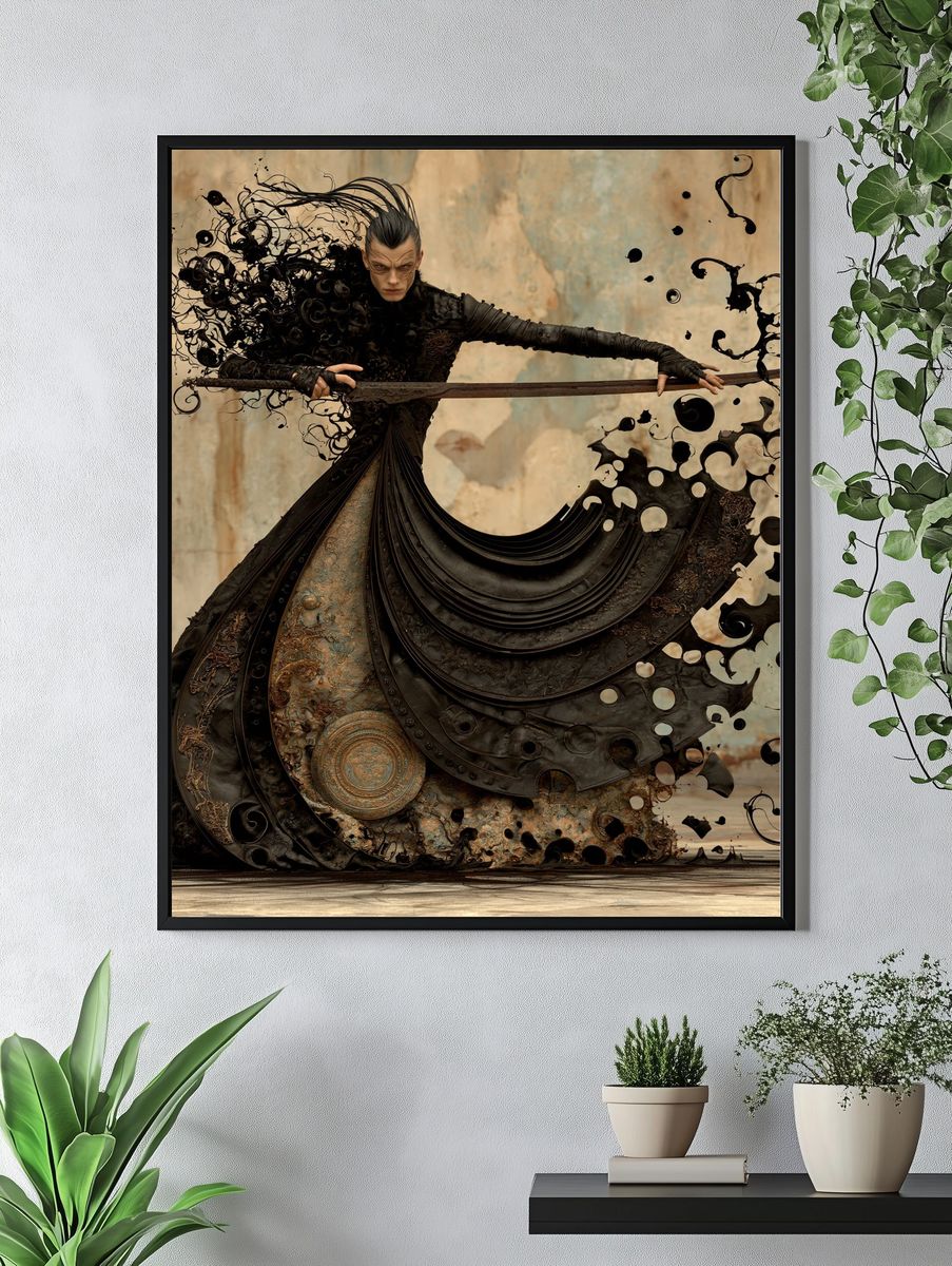 Dark Fantasy Warrior Print. — room view 4