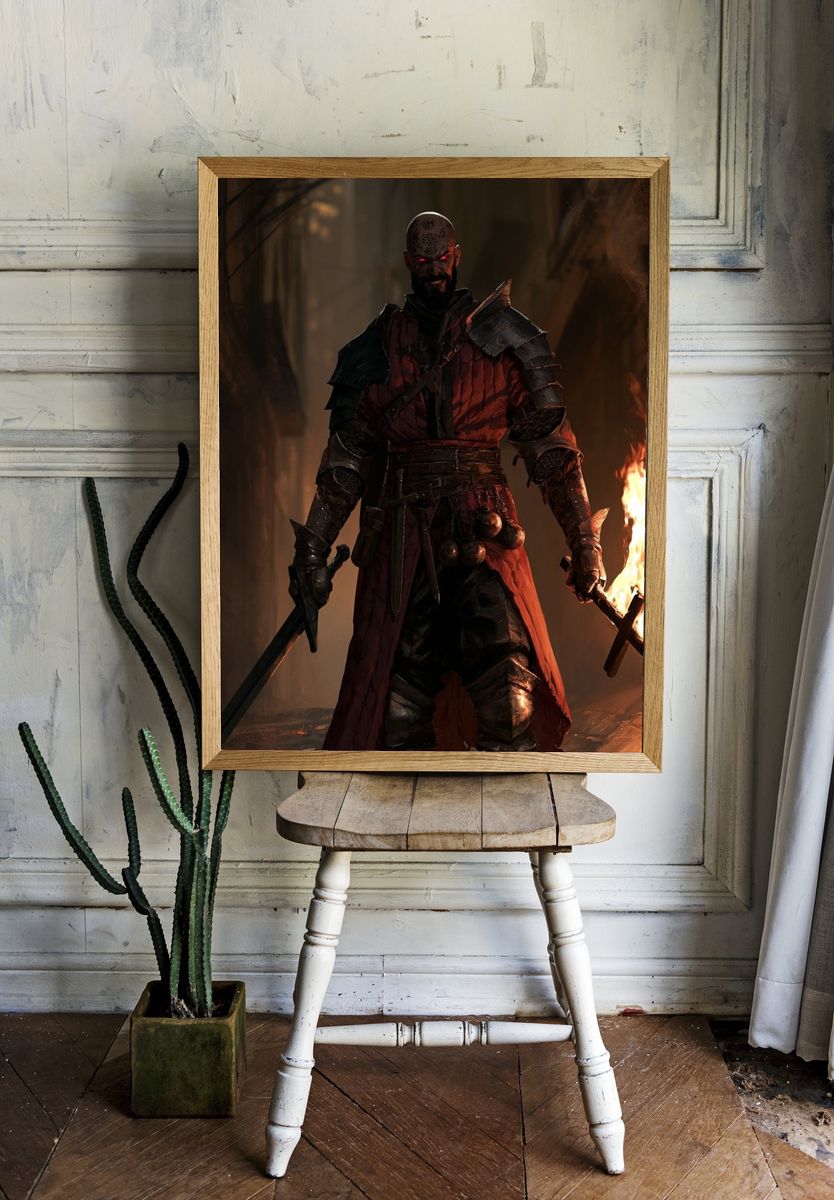Dark Fantasy Warrior Poster. — room view 1
