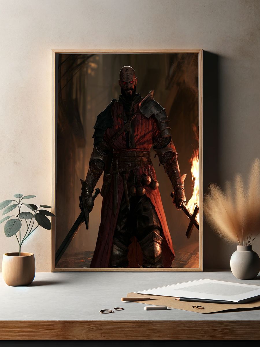 Dark Fantasy Warrior Poster. — room view 2