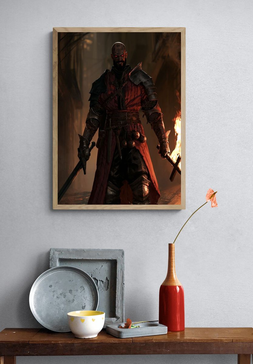 Dark Fantasy Warrior Poster. — room view 3