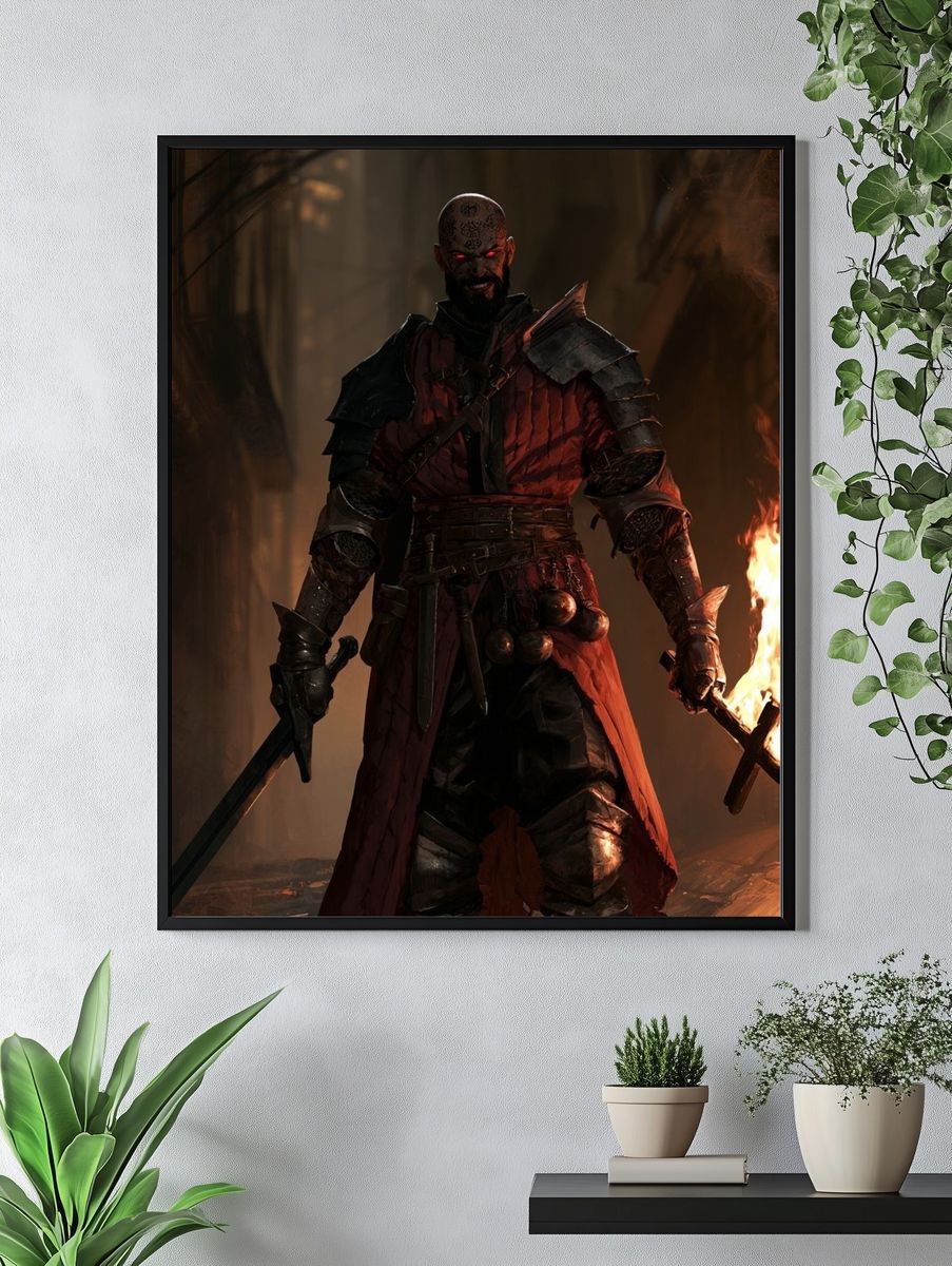 Dark Fantasy Warrior Poster. — room view 4