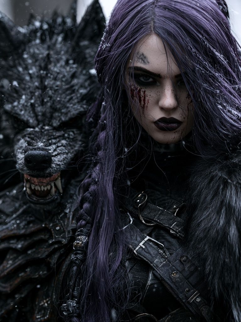Dark Fantasy Wolf Warrior Poster. poster — illustration art