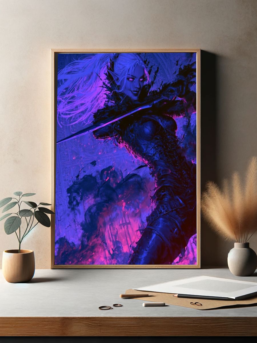 Dark Fantasy Warrior Print. — room view 2