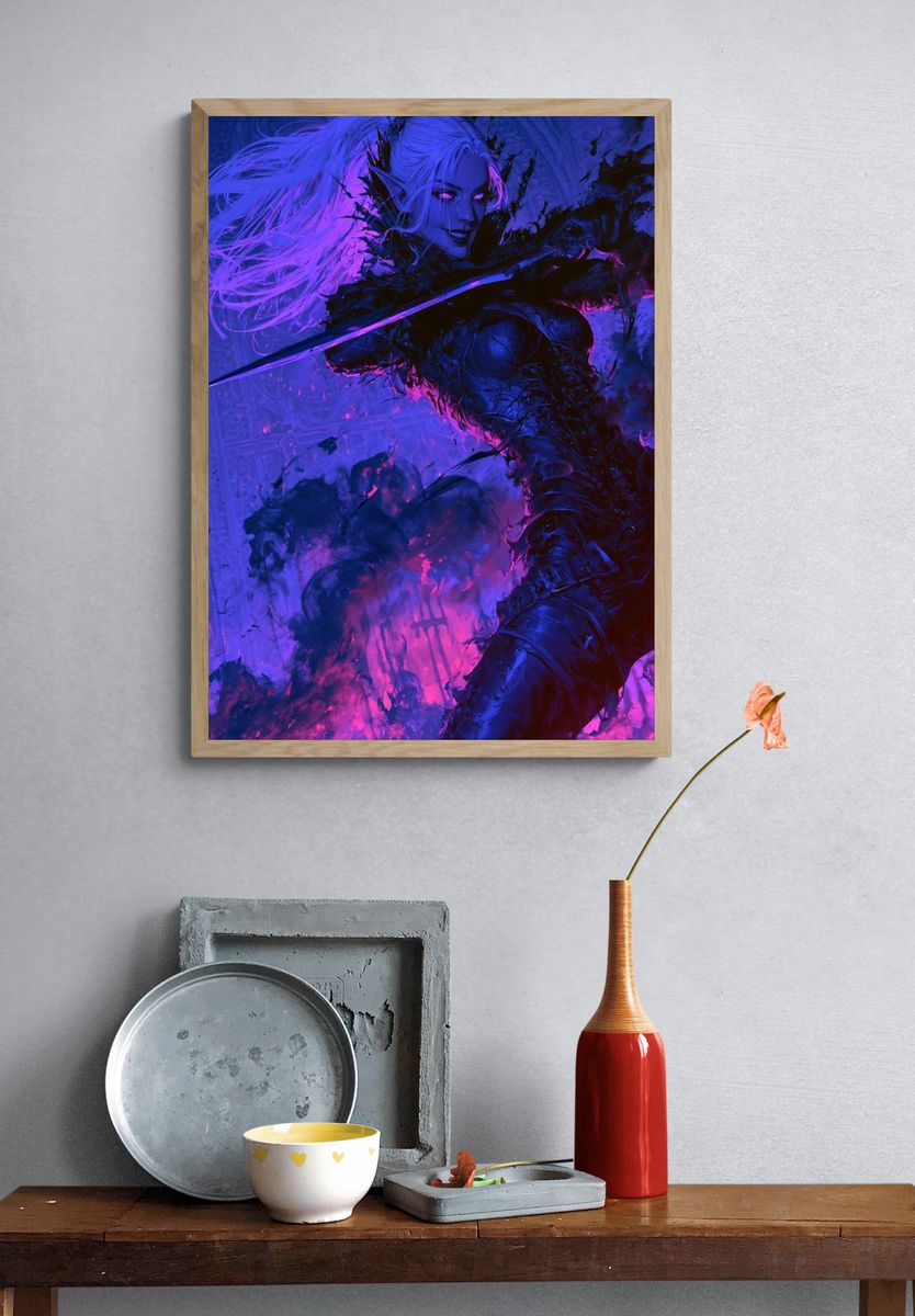 Dark Fantasy Warrior Print. — room view 3