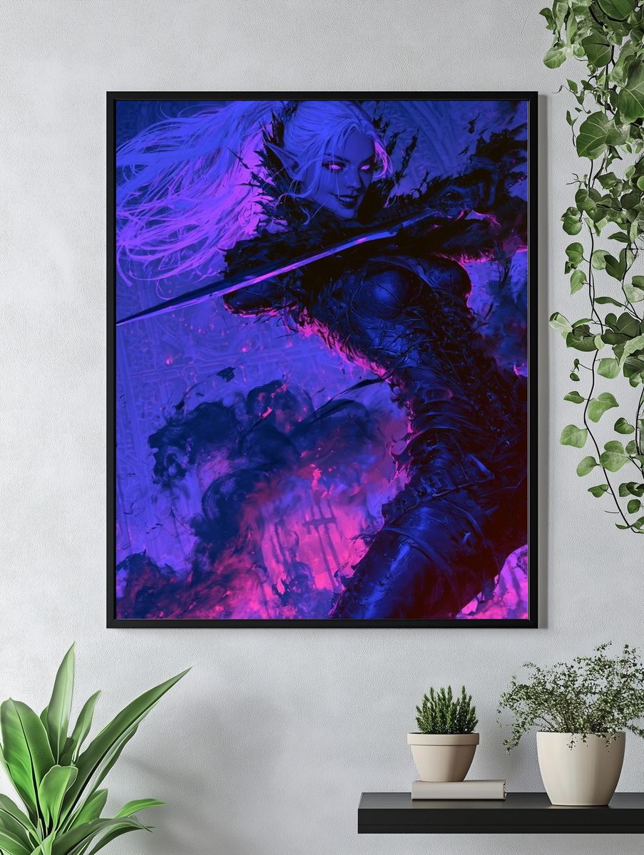 Dark Fantasy Warrior Print. — room view 4