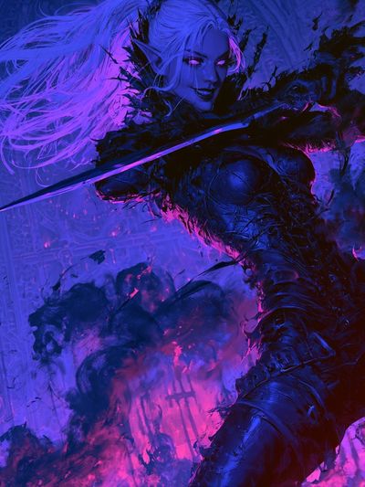 Dark Fantasy Warrior Print. poster
