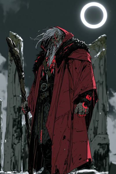Dark Fantasy Elder Warrior Poster. poster