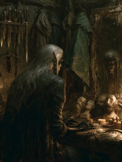 Dark Elf Workshop Fantasy Print. poster