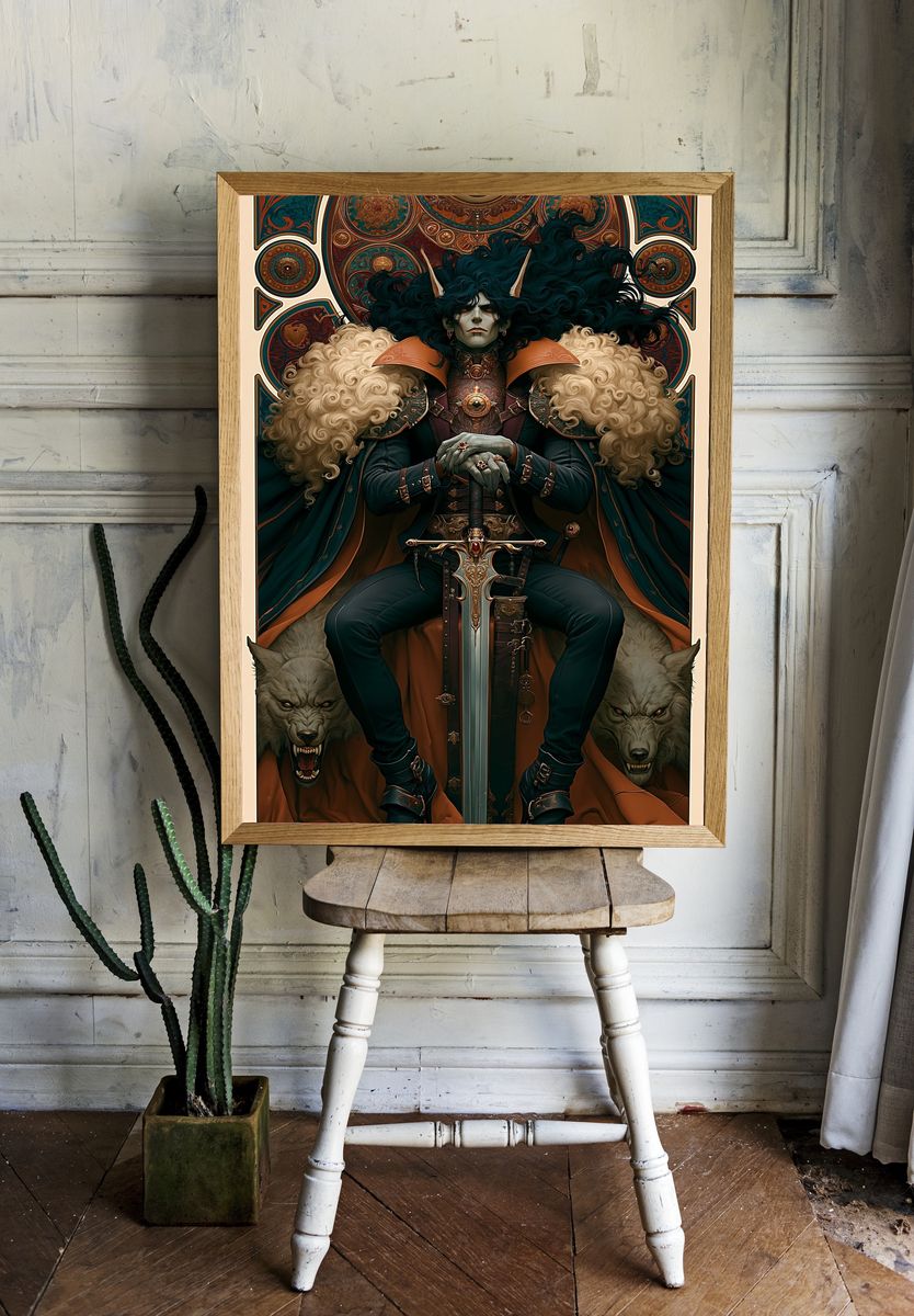 Dark Fantasy Warrior Poster. room preview