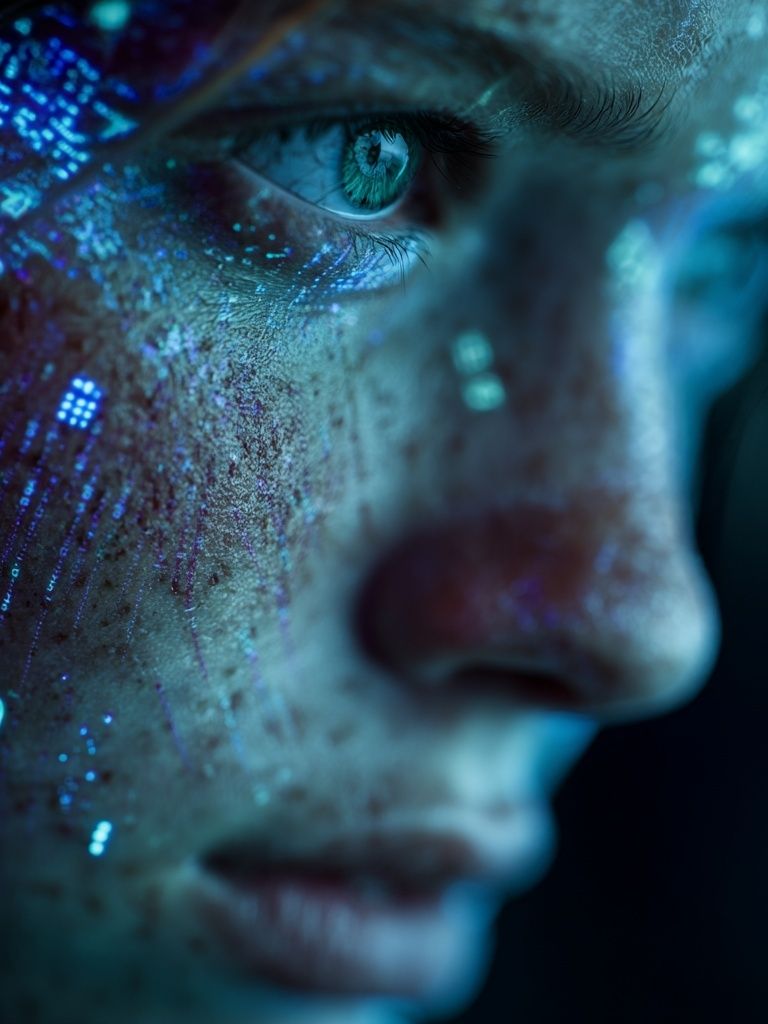 Cybernetic Face — Digital Art Print. poster detail