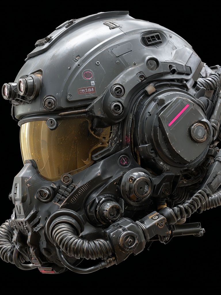 Futuristic Helmet — Digital Art Print. poster detail