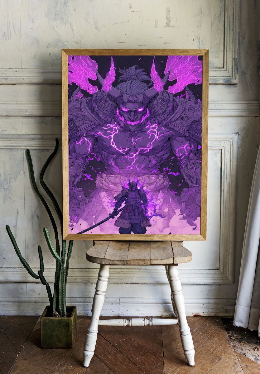 Samurai Warrior — Digital Art Print. — room view 1