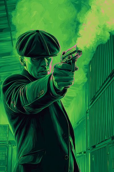 Gangster with Gun — Digital Art Print. poster