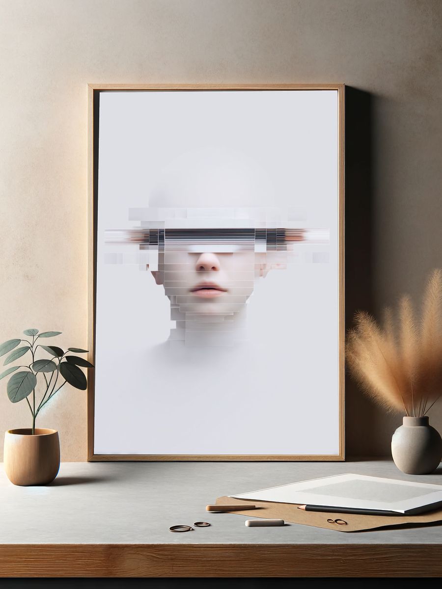 Abstract Human Form — Digital Art Print. — room view 2