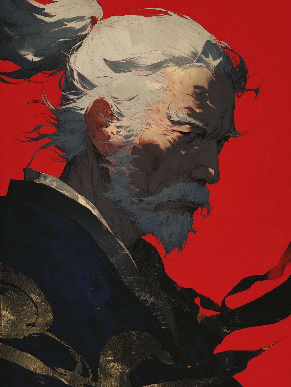 Elder Warrior — Digital Art Print. poster — illustration art
