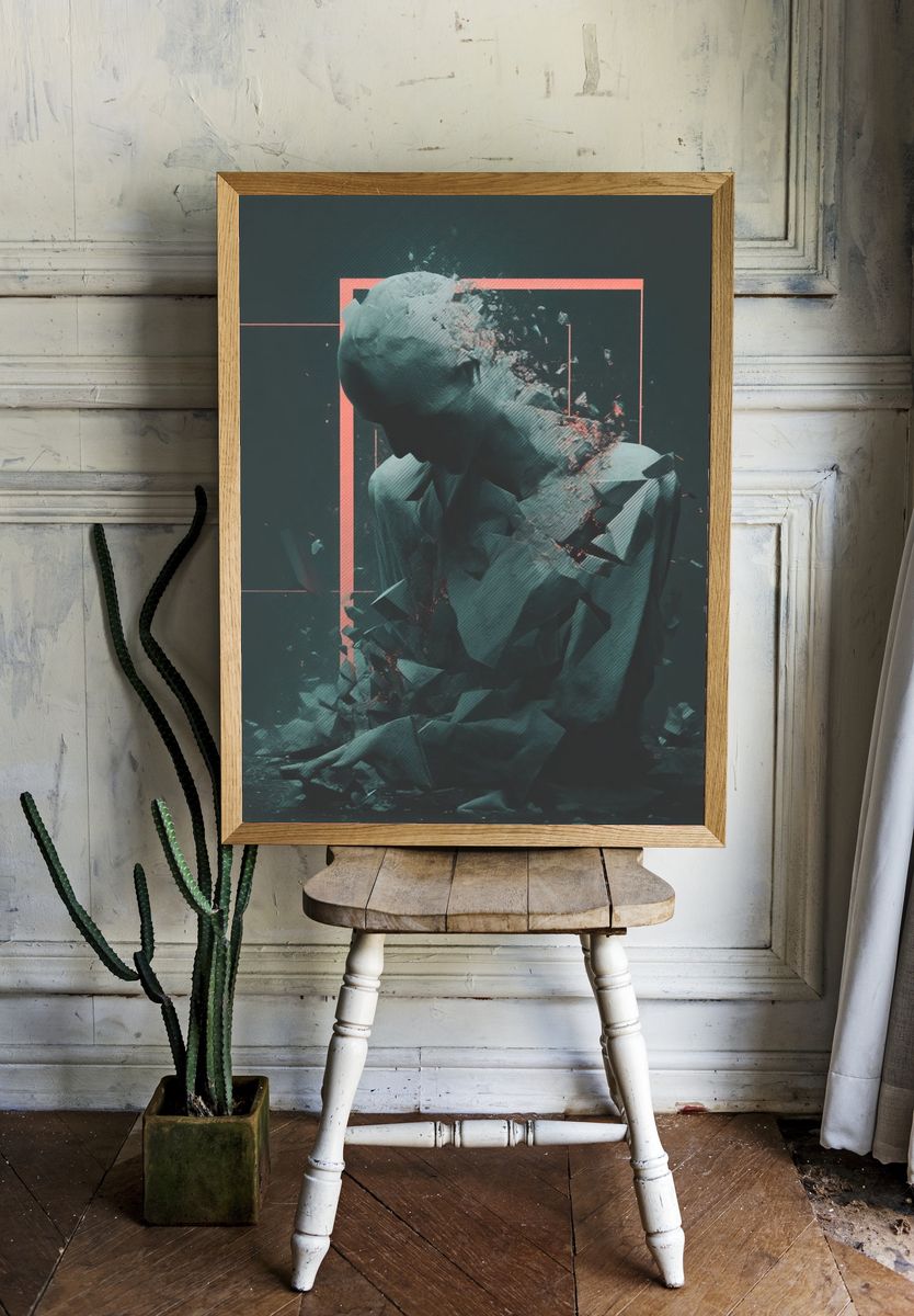 Fragmented Figure — Digital Art Print room preview