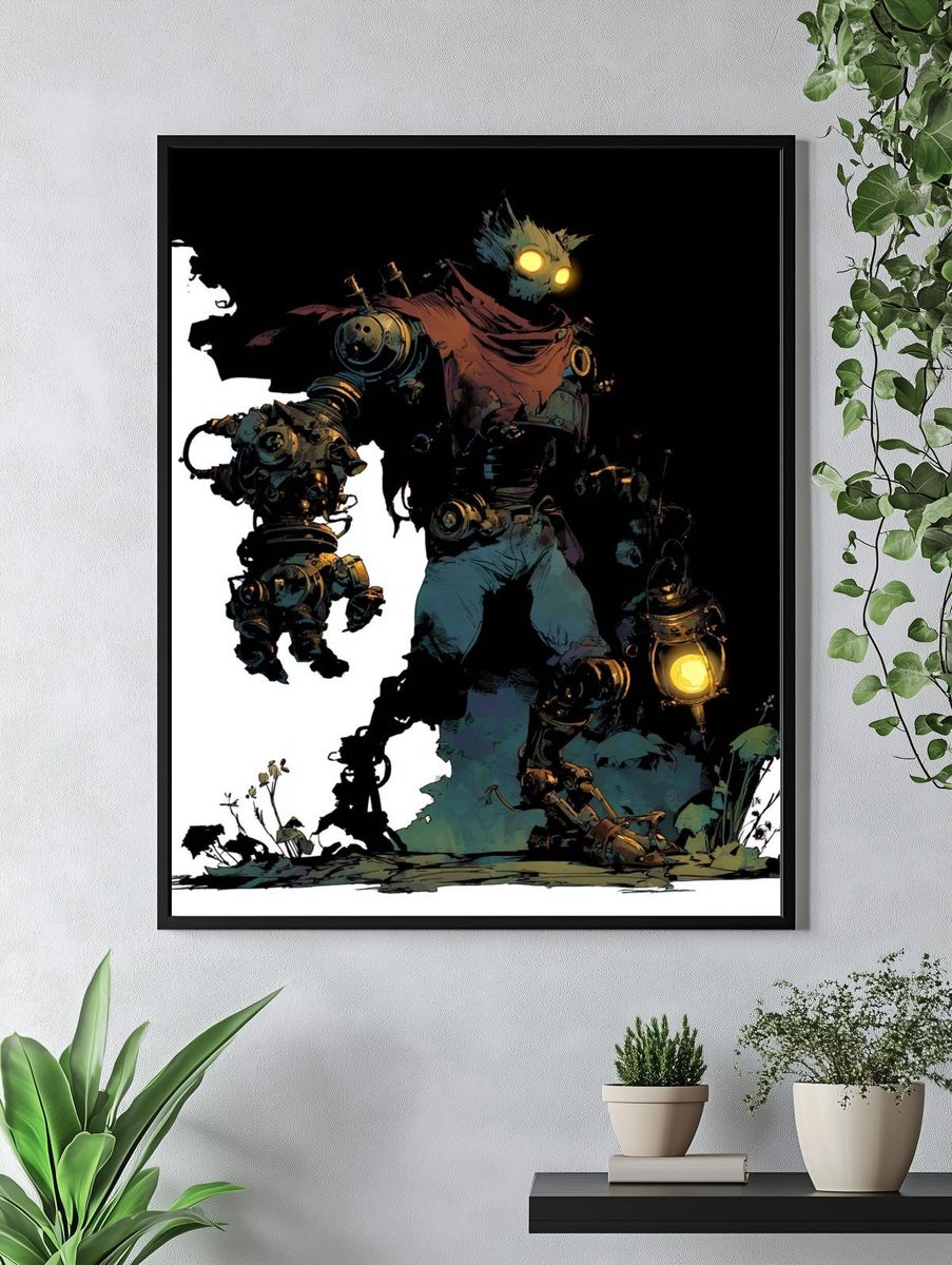 Mechanical Guardian — Digital Art Print. — room view 4