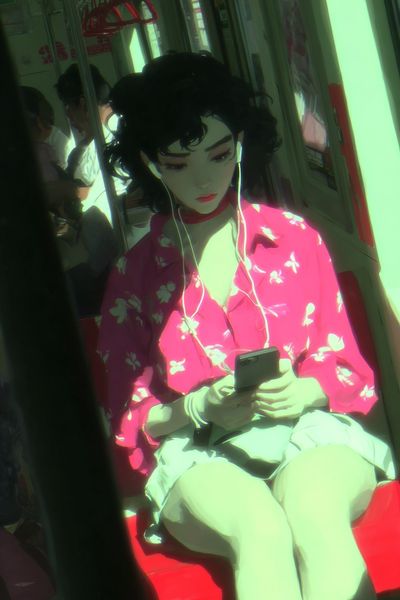 Urban Girl in Pink — Digital Art Print. poster