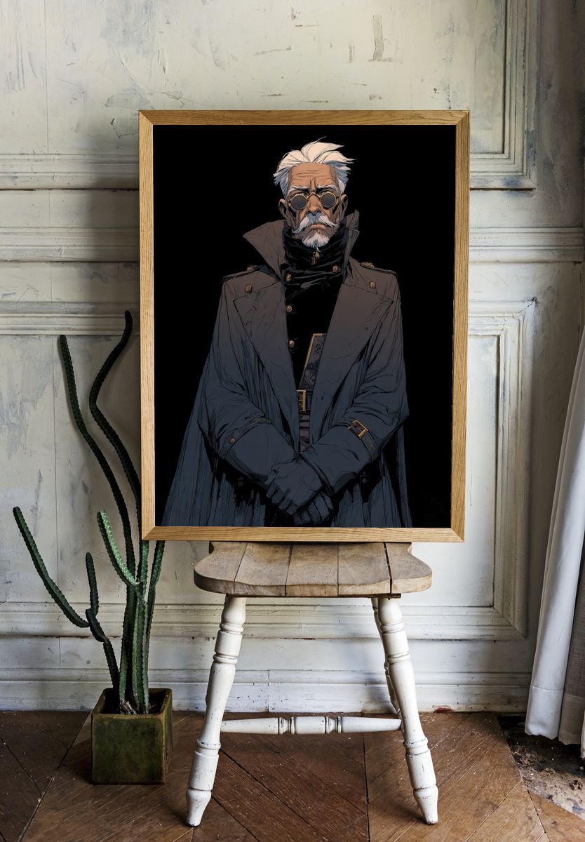 Mysterious Elder — Digital Art Print room preview
