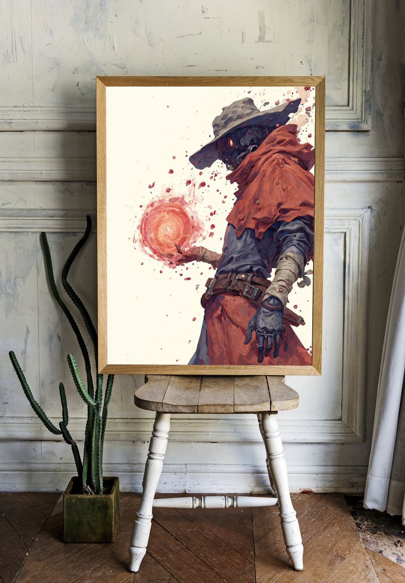 Mystical Sorcerer — Digital Art Print. — room view 1