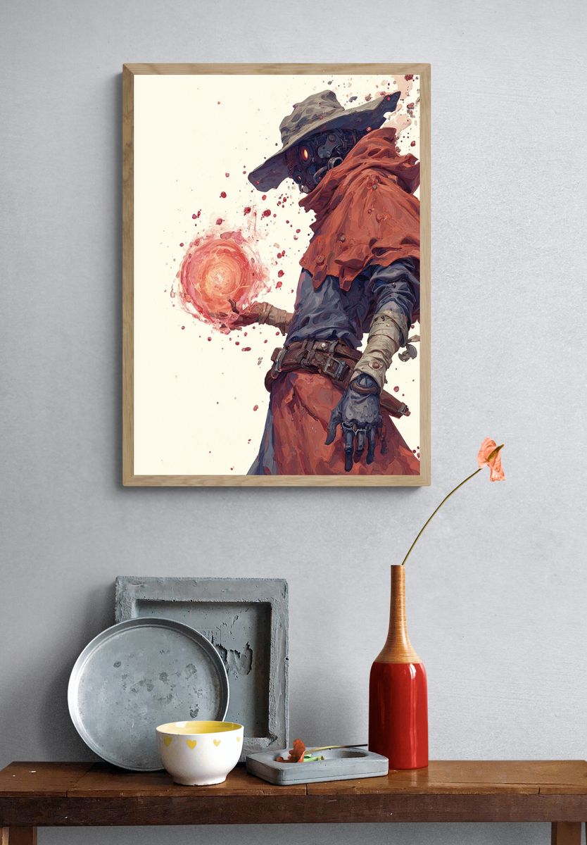 Mystical Sorcerer — Digital Art Print. — room view 3