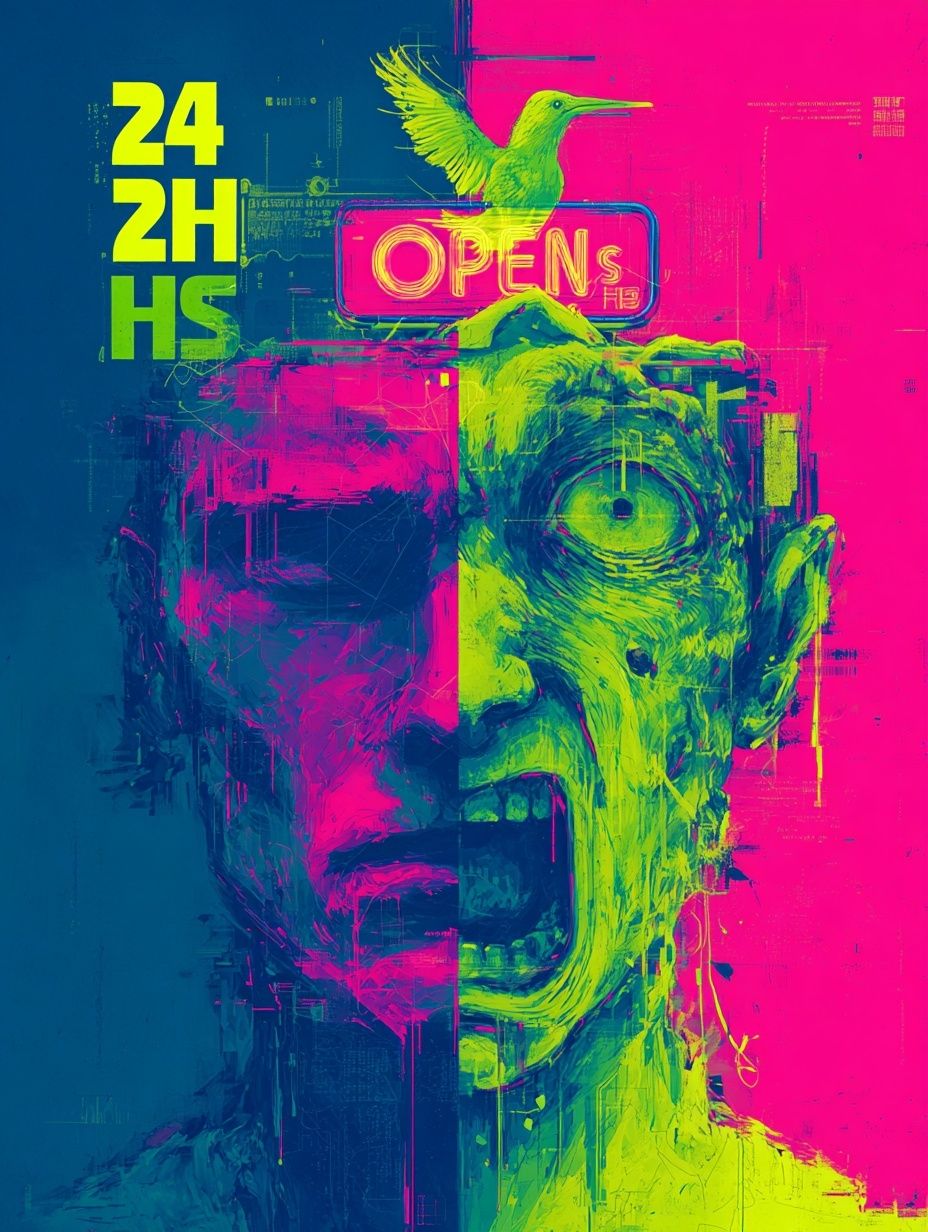 Open 24 Hours — Digital Art Print. poster detail
