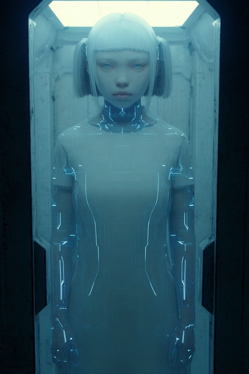 Futuristic Android — Digital Art Print. poster — illustration art