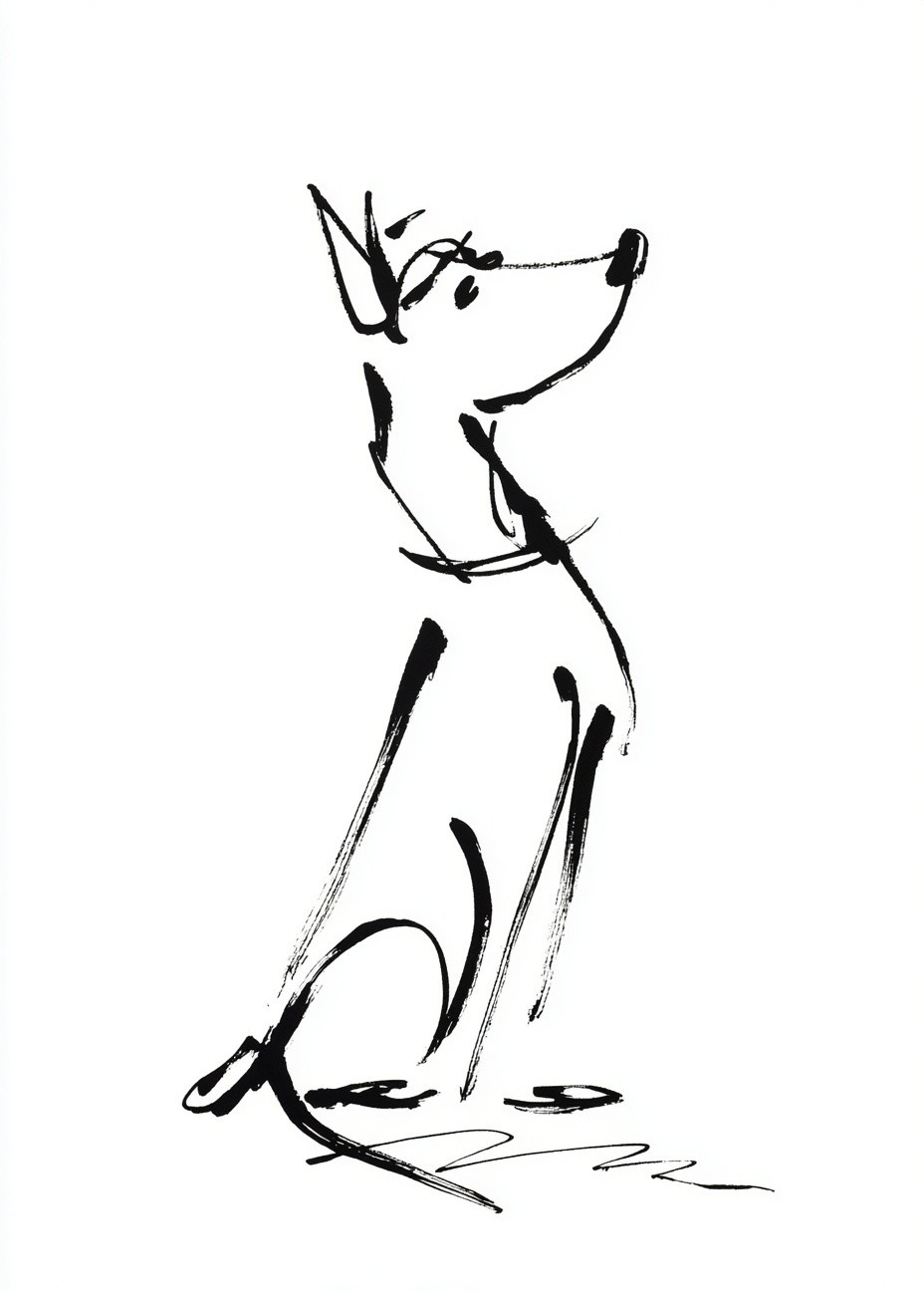 Stylized Dog Illustration Poster. poster detail