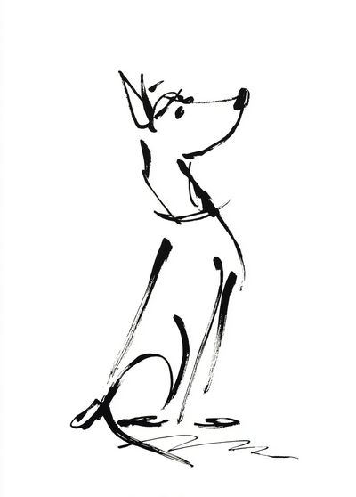 Stylized Dog Illustration Poster
