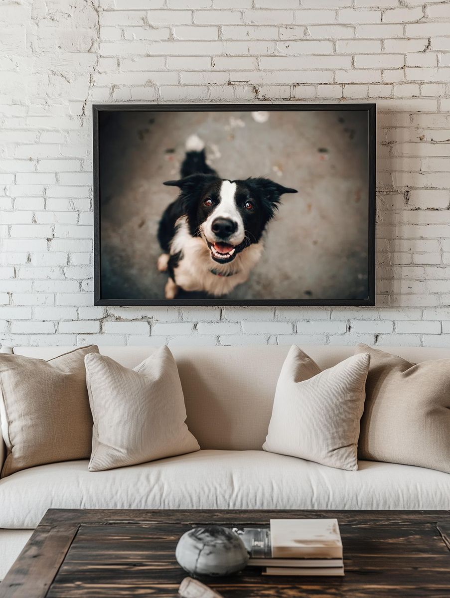 Happy Border Collie Dog Poster room preview