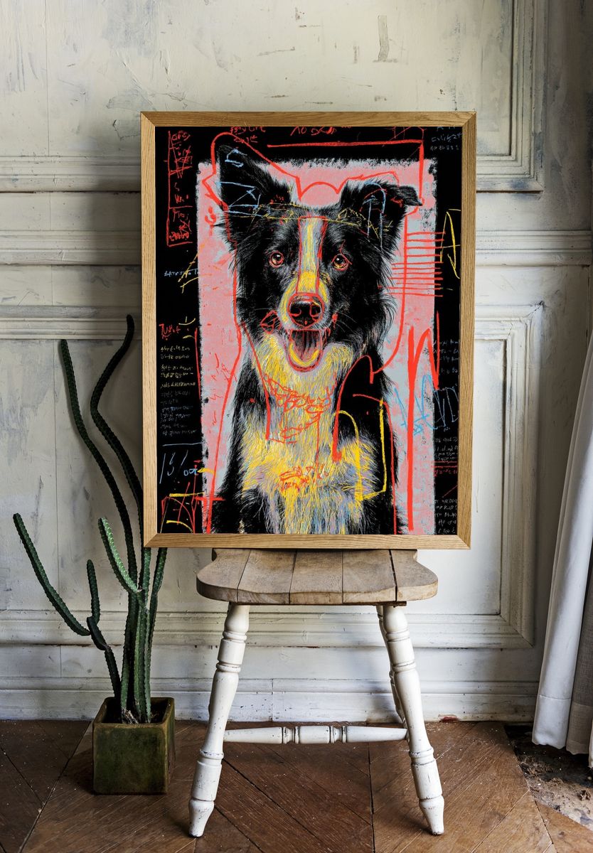 Colorful Dog Portrait Poster room preview