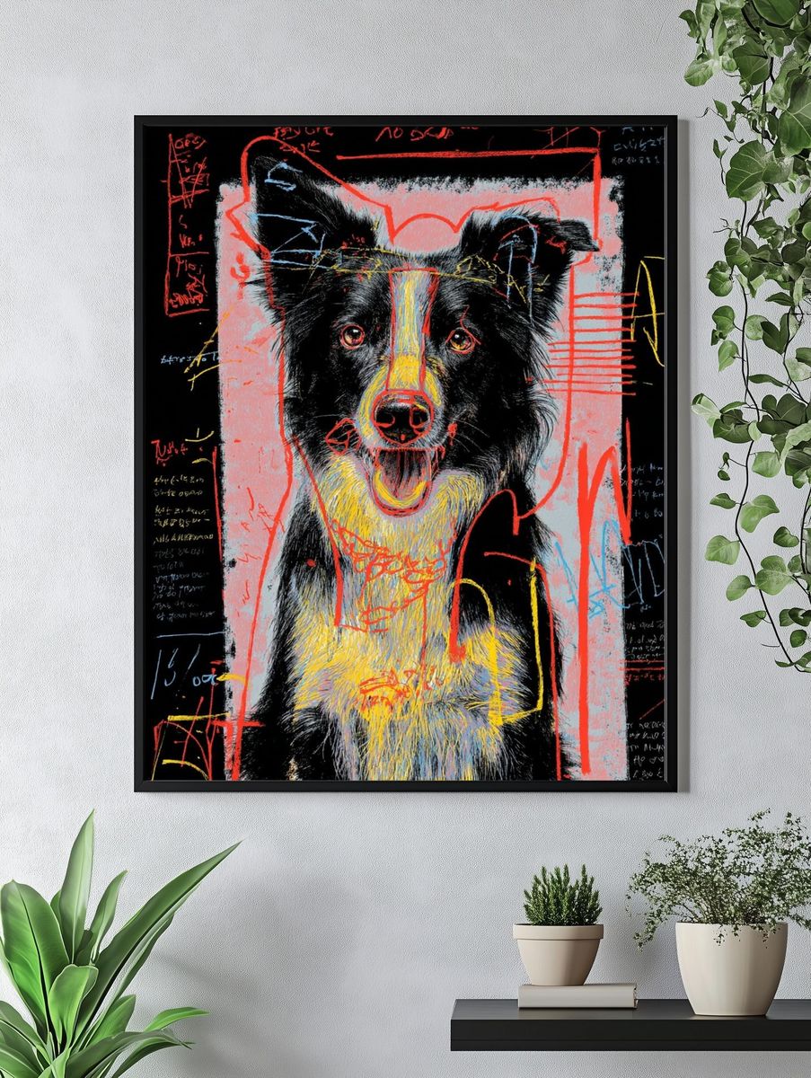 Colorful Dog Portrait Poster. — room view 4