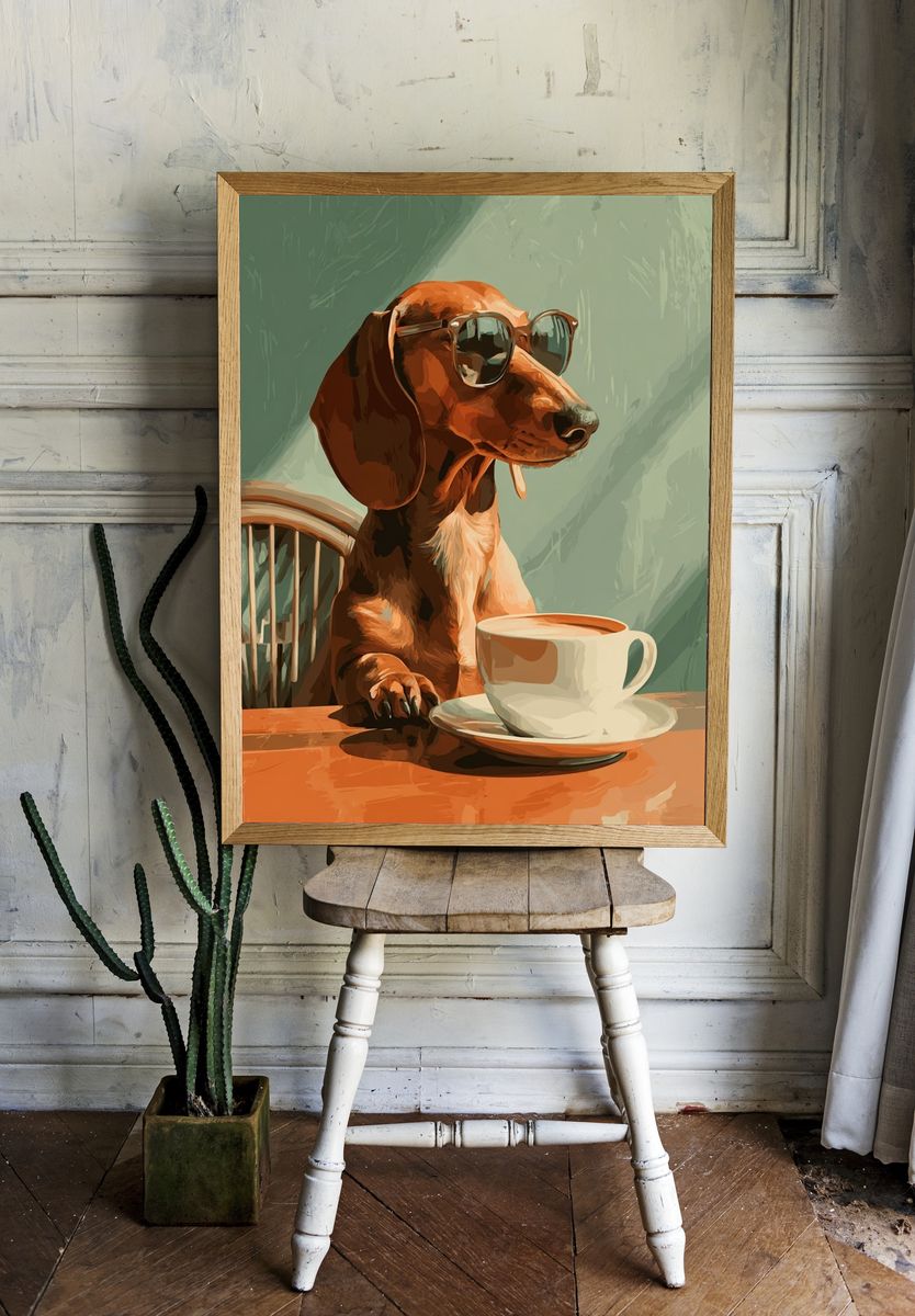 Cool Dachshund with Sunglasses — Funny Print. room preview