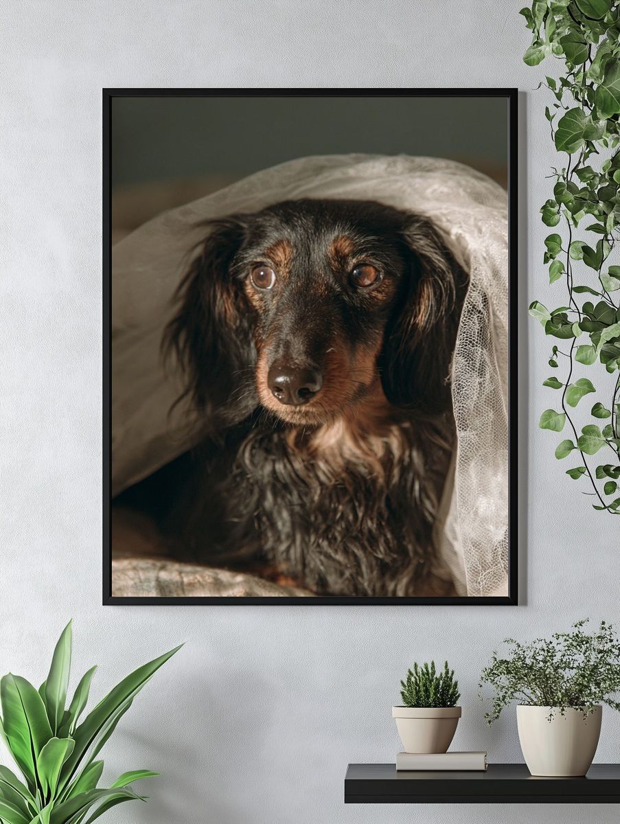 Dachshund Portrait Photography Poster. — room view 4