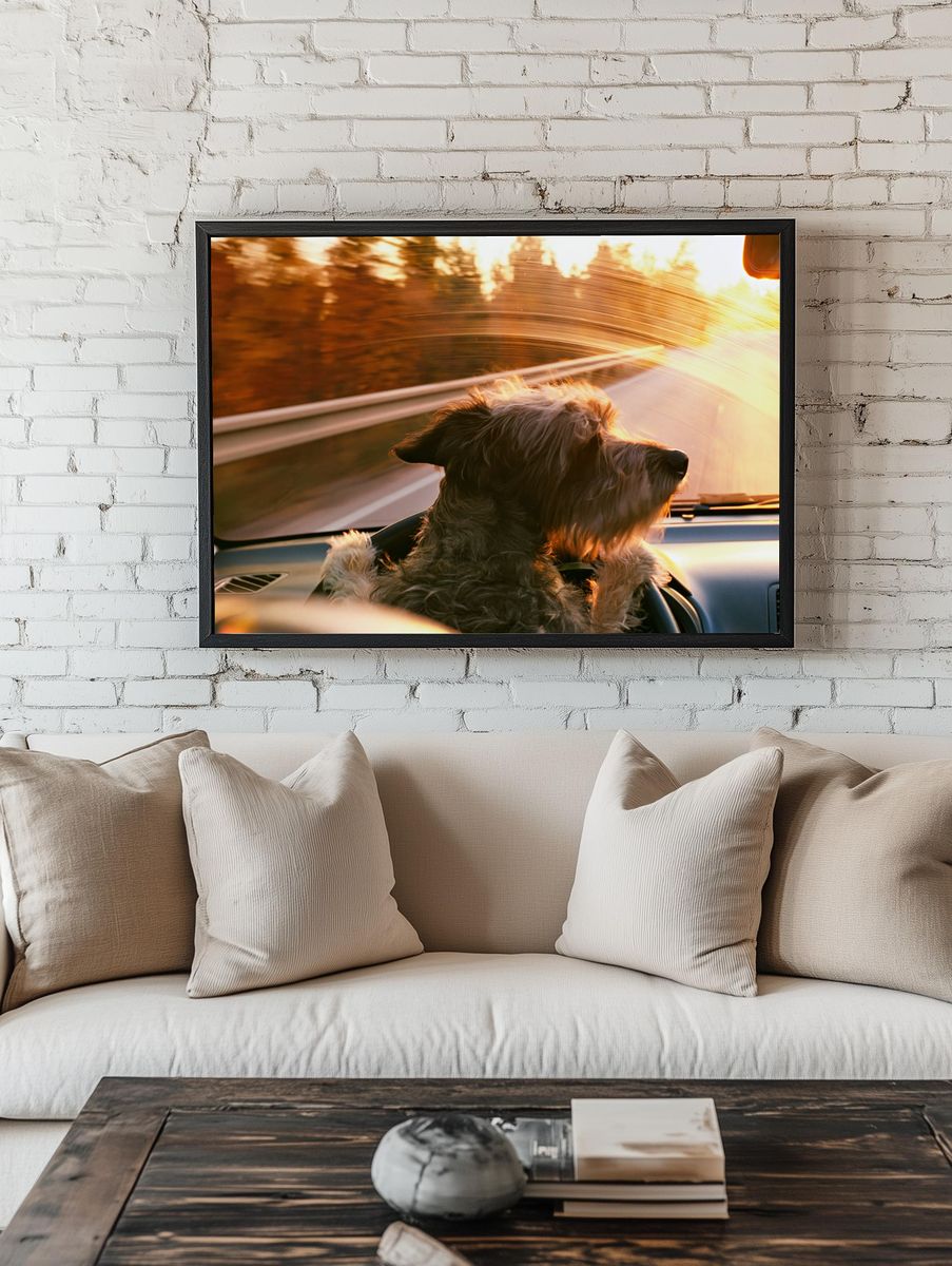 Dog Road Trip Photography Poster. — room view 1