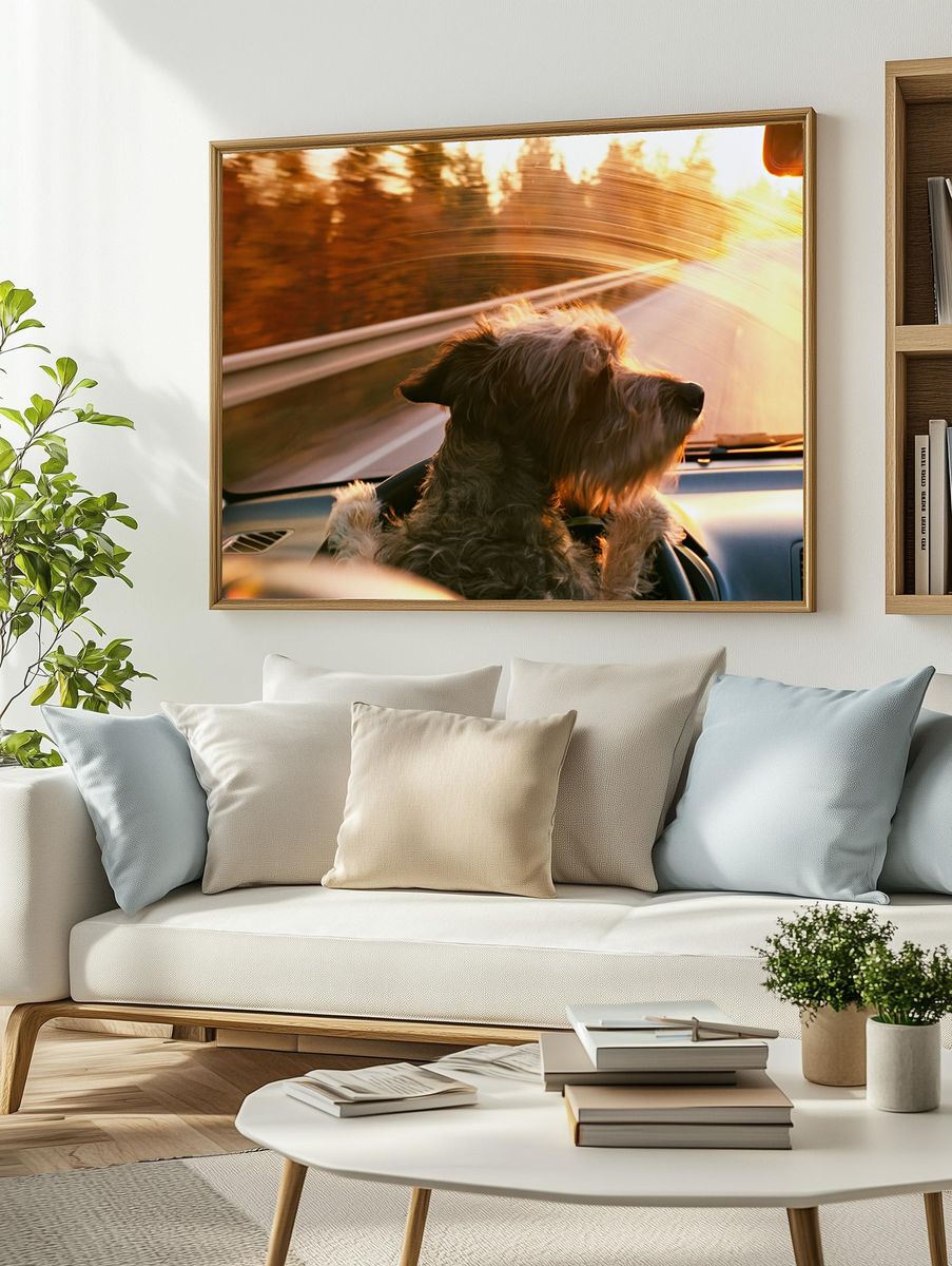 Dog Road Trip Photography Poster. — room view 2