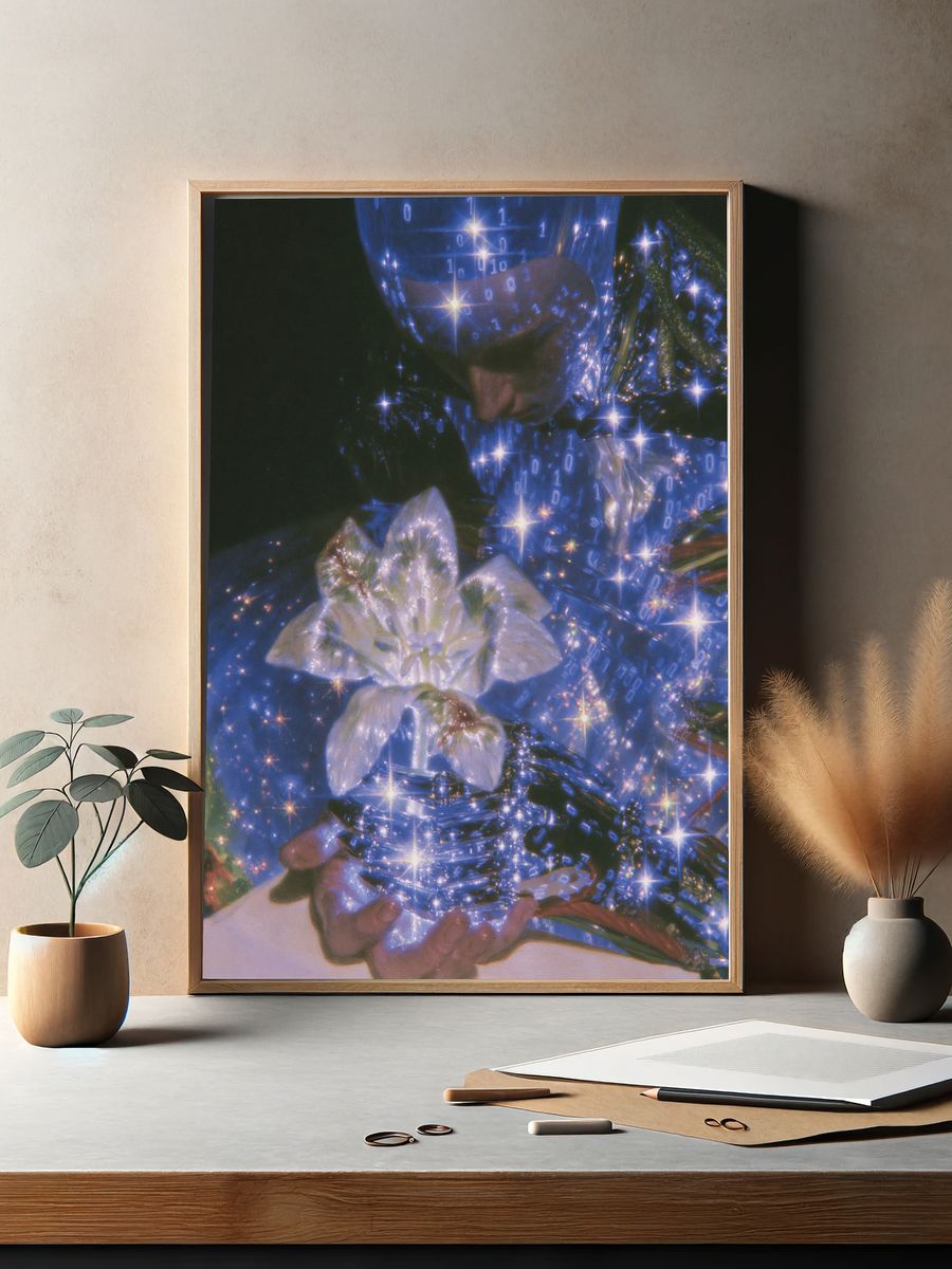 Digital Bloom Surreal Photography Poster. — room view 2
