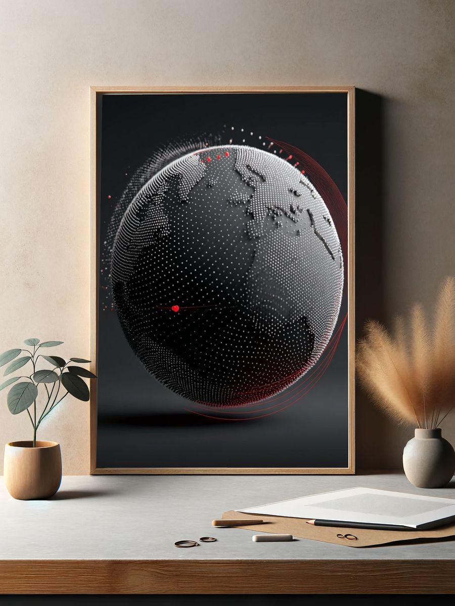 Digital Globe — Abstract Print. — room view 2