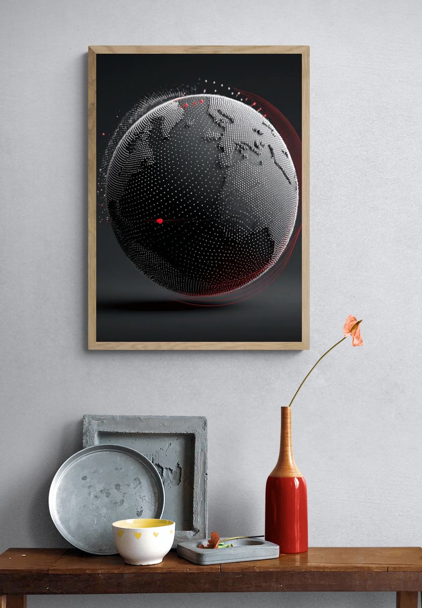 Digital Globe — Abstract Print. — room view 3