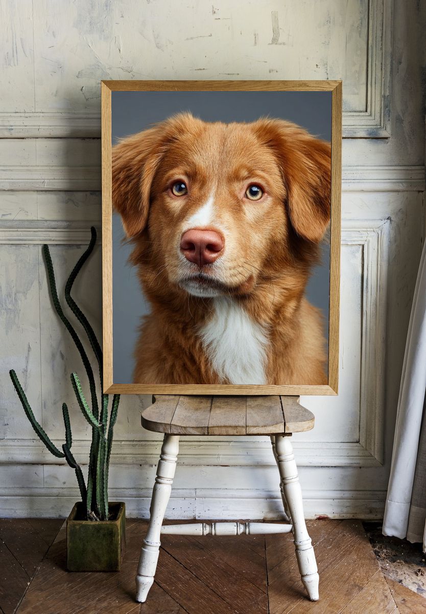 Golden Dog Portrait Poster room preview