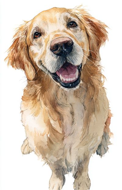 Golden Retriever Watercolor Poster. poster
