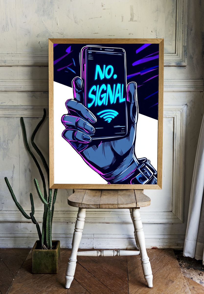 No Signal — Digital Art Print room preview