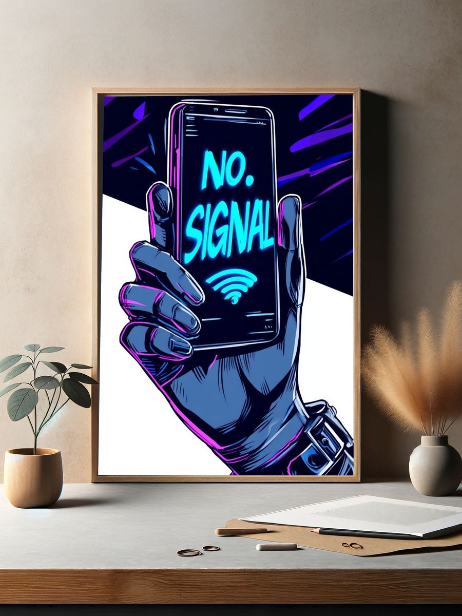 No Signal — Digital Art Print. — room view 2